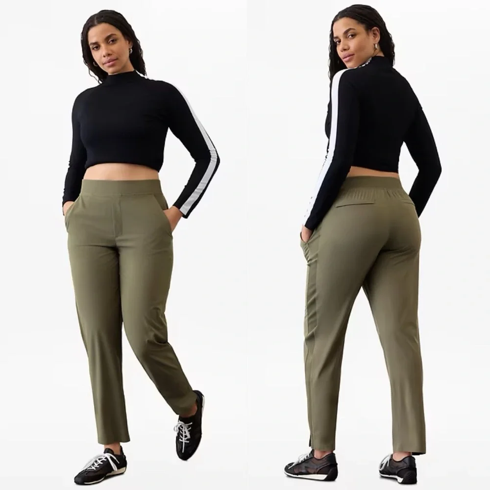 Brooklyn Mid Rise Ankle Pant in‎ Moss Green - Picture 15 of 15